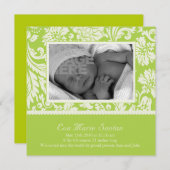 ライムの花の誕生の発表 招待状 (正面/裏面)