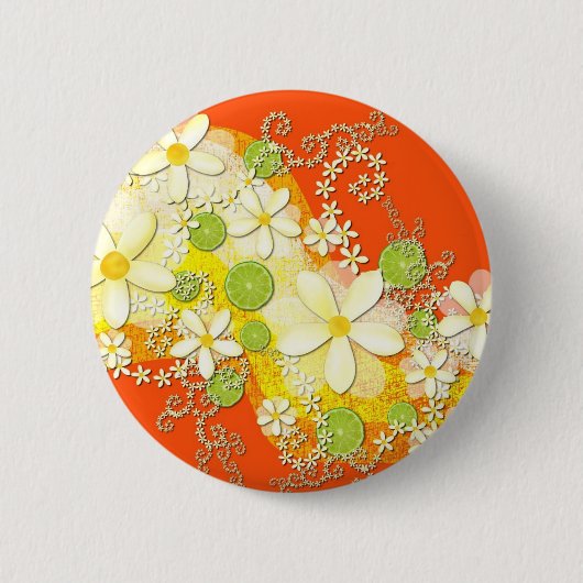 ライムの花輪ボタン 缶バッジ (正面)