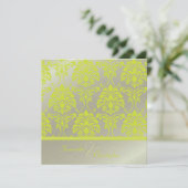 ライムの銀/フェイク結婚式招待状 招待状 (スタンド正面)