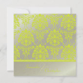 ライムの銀/フェイク結婚式招待状 招待状 (正面)