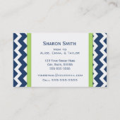 ライムの青いシェブロンのレトロのお母さんのテレホンカード コーリングカード (裏面)