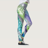 ライムの青い氷の抽象デザイン レギンス (右)