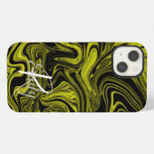 ライムアガテマーブル抽象芸術名モノグラム名 iPhoneケース (裏面横)