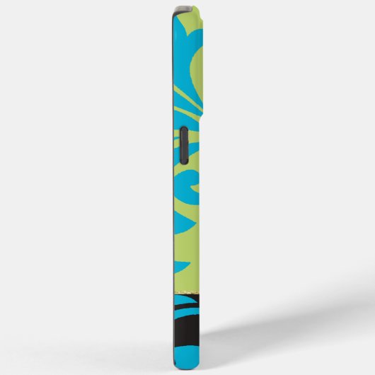 ライムアクアパーソナライズされた金ゴールドダマスク Case-Mate iPhoneケース (裏面 / 右)