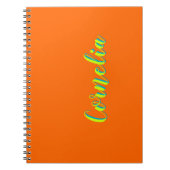 ライムイエロー3D春グリーン名 | オレンジおもしろい色 ノートブック (正面)