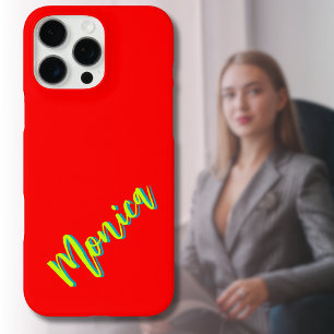ライムイエロー3D Azure名 明おもしろいるい赤 iPhone 16 Pro Maxケース