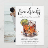 ライムウィスキー カクテル 飲み物 フォト ウェディング セーブザデート (正面/裏面)