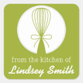 ライムウィスクシルエットキッチンラベル スクエアシール (正面)