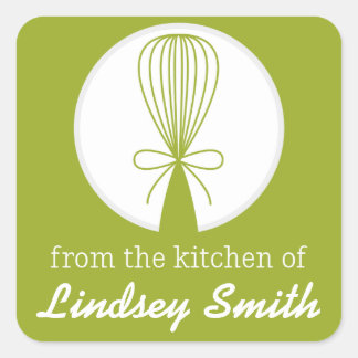 ライムウィスクシルエットキッチンラベル スクエアシール