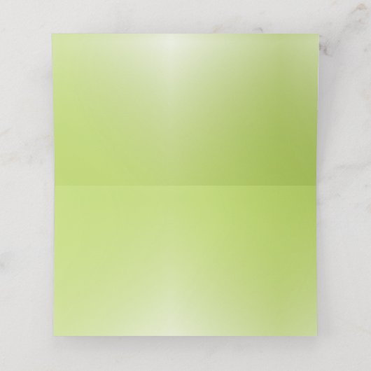 ライムエレガントグリーングラデーション座席表又はエスコートカード プレイスカード (内部開封)
