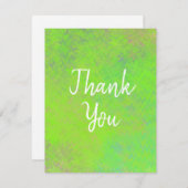 ライムエレガントグリーンマーブリングアート サンキューカード (正面/裏面)