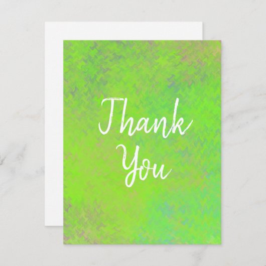 ライムエレガントグリーンマーブリングアート サンキューカード (正面/裏面)