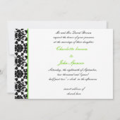 ライムエレガントダマスク結婚式の招待状 招待状 (裏面)