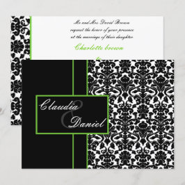 ライムエレガントダマスク結婚式の招待状 招待状