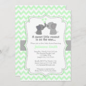 ライムエレファントベ淡い色のビーシャワー招待状Chev 473 招待状 (正面/裏面)