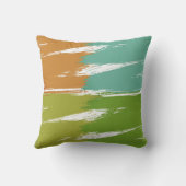 ライムオレンジターコイズグリーンブラシストロ絵を描ーク#3 クッション (裏面)