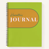 ライムオレンジティール（緑がかった色）名仕訳帳 ノートブック (正面)