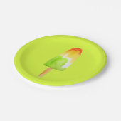 ライムオレンジポップシクルサマーアイスブロックアーポップ・アートのト ペーパープレート (アングル)