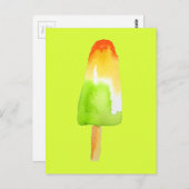 ライムオレンジポップシクルサマーアイスブロックアーポップ・アートのト ポストカード (正面/裏面)