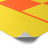 ライムオレンジ市松模様に色なし9月カレンダー ポスター (角)