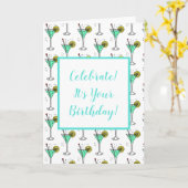 ライムカクテル誕生日 カード (黄色い花)