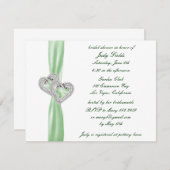 ライムカスタムハートブライダルシャワー招待 招待状 (正面/裏面)