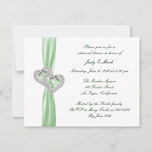 ライムカスタムハートリハーサルディナー招待状 招待状 (正面)