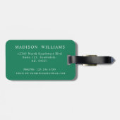 ライムカスタムホワイトフォレストグリーンパタアーガイルーン ラゲッジタグ (裏面横)