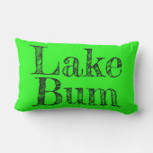 ライムカッコいいグリーン及びブラックレイクバムタイポグラフィ ランバークッション (裏面)