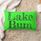 ライムカッコいいグリーン及びブラックレイクバムタイポグラフィ ランバークッション (ブランケット)
