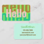 ライムカラフルエメラルドグリーンタンピンクハロー 名刺 (正面/裏面)