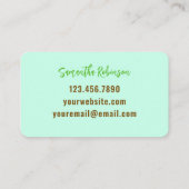 ライムカラフルエメラルドグリーンタンピンクハロー 名刺 (裏面)