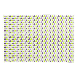 ライムカラフルグリーンパープルジオメトリパターン 枕カバー