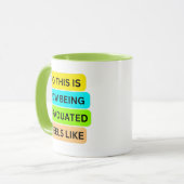 ライムカラーコンボmag SO_THIS_IS_HOW_BEING_GRADUATE マグカップ (正面左)