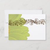 ライムガーベラデイジーウェディングRSVP 出欠カード (正面)