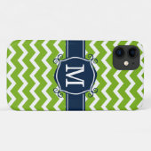 ライムガーリーシボロンネイビーカスタムモノグラム Case-Mate iPhoneケース (裏面(横))