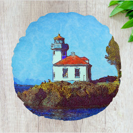 ライムキルンライトハウスオンフライデーハーバー ラウンドクッション