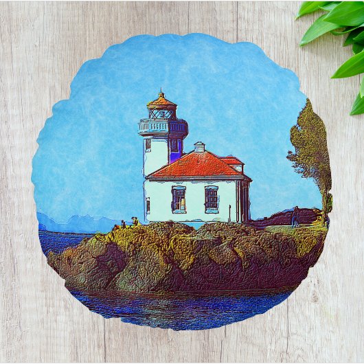 ライムキルンライトハウスオンフライデーハーバー ラウンドクッション