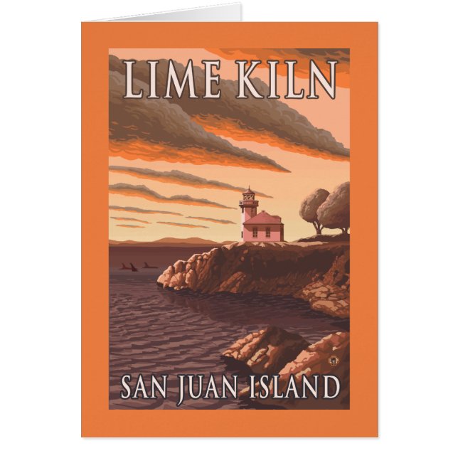 ライムキルンライトハウスヴィンテージ旅行ポスター (正面)