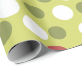ライムクリスマスドットラッピング紙 ラッピングペーパー (ロールコーナー)