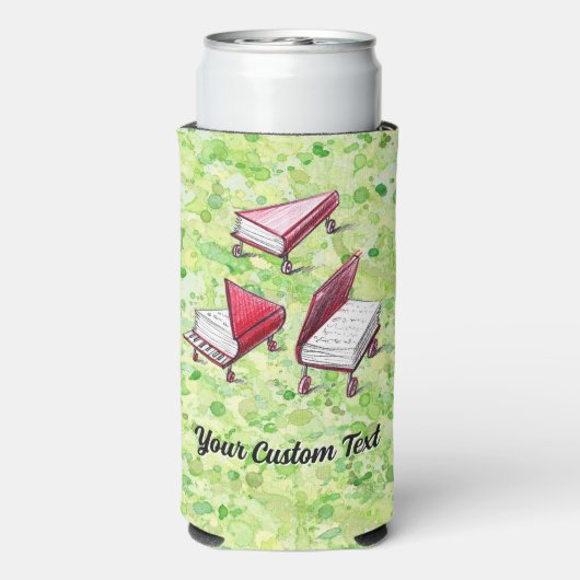 ライムクリーム絵を描（ばちゃばちゃ）跳ねるカスタマイズ可能なスケッチアート スリム缶クーラー (Seltzer裏面)