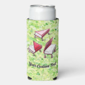 ライムクリーム絵を描（ばちゃばちゃ）跳ねるカスタマイズ可能なスケッチアート スリム缶クーラー (Seltzer正面)