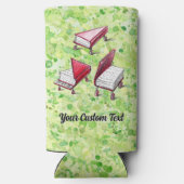 ライムクリーム絵を描（ばちゃばちゃ）跳ねるカスタマイズ可能なスケッチアート スリム缶クーラー (裏面)