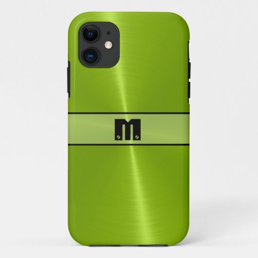 ライムクール光沢ステンレス鋼メタル2 Case-Mate iPhoneケース (裏面)