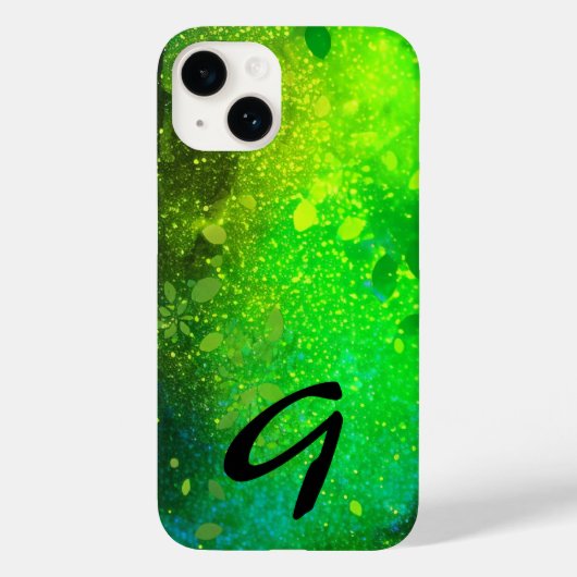 ライムグモノグラムのリーンフォレストフェイクグリッター Case-Mate iPhoneケース (裏面)