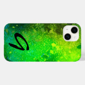 ライムグモノグラムのリーンフォレストフェイクグリッター Case-Mate iPhoneケース (裏面 (横))