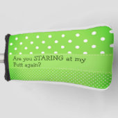 ライムグリおもしろいーン ゴルフヘッドカバー (正面)