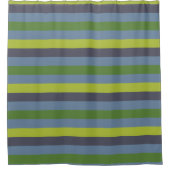 ライムグリーンおよび青のシャワー・カーテン シャワーカーテン (正面)