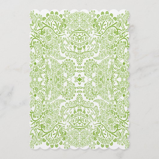 ライムグリーンお洒落バードズ結婚メニュー メニュー (正面)