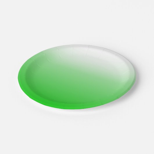 ライムグリーンからホワイトへの勾配#00cc00パーティープレート ペーパープレート (アングル)